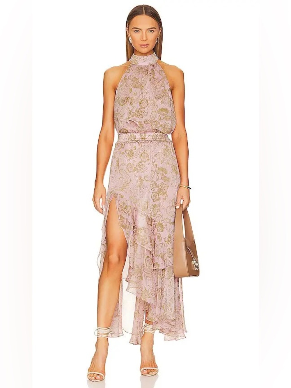 MISA Los Angeles Rose Paisley Seva Skirt & Anka Halter Top Set